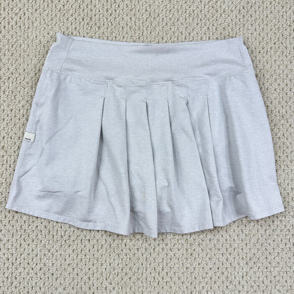 Vuori Halo Performance Skirt Womens L Salt Gray Heather Skort Stretch Pickleball